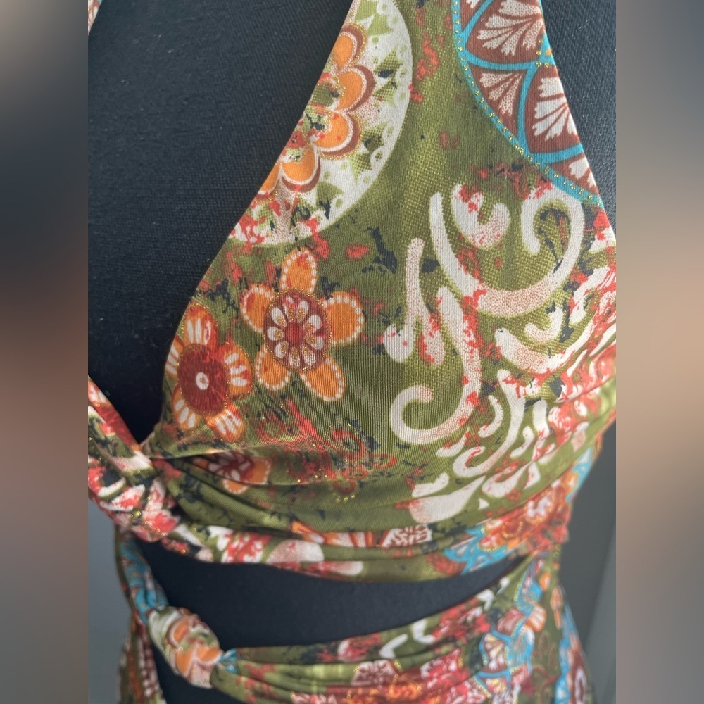 NWT Floral Maxi Dress with Cutout Details - Picture 7 of 8